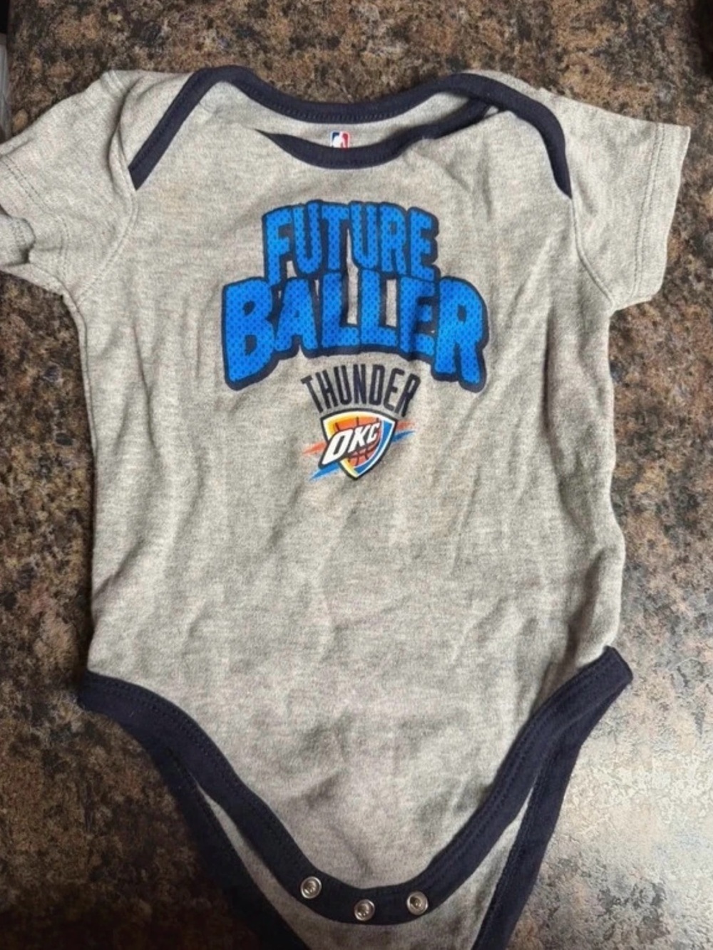 NBA Oklahoma City Thunder Grey and Navy 'Future Baller' One-Piece